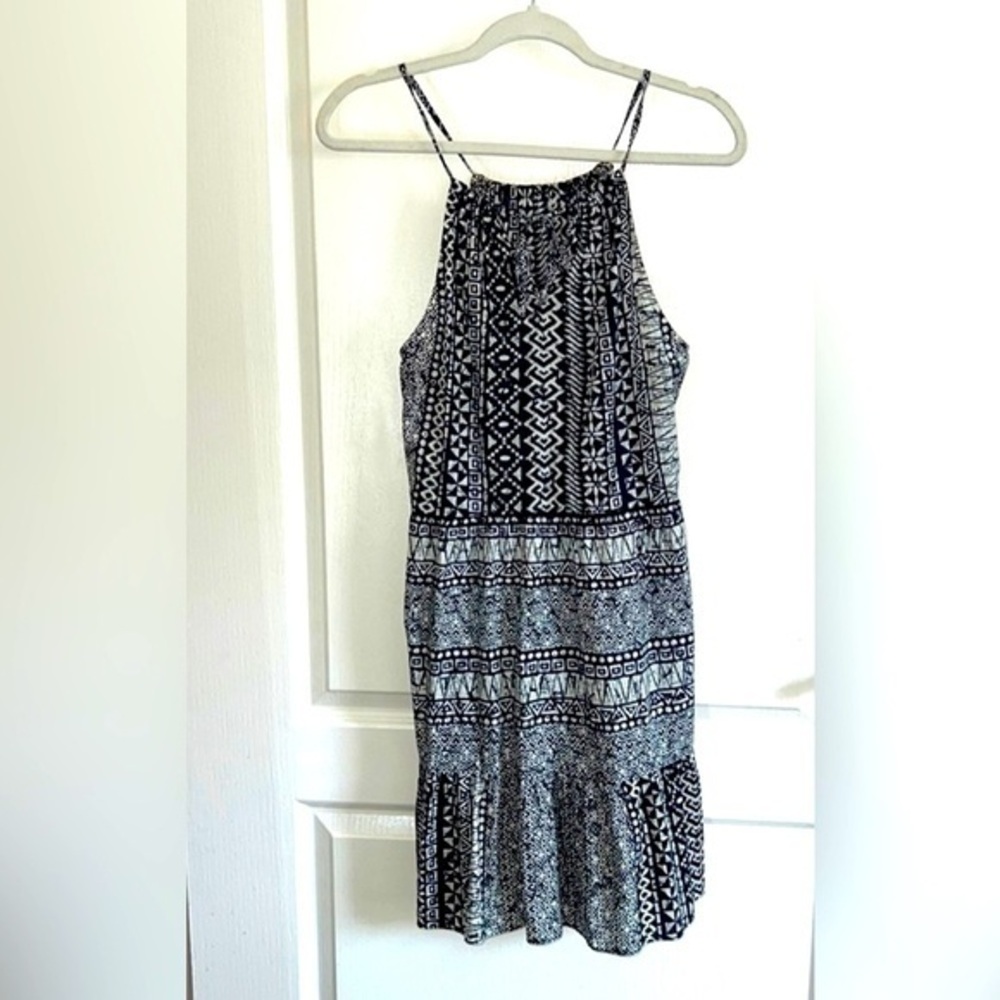 Loft halter blue and white dress - size medium